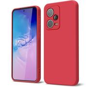 GOGME Coque pour Xiaomi Redmi Note 12 Pro+ Plus 5G Étui avec Doublure en Microfibre Anti-Rayures Liquide Silicone Housse Antichoc Protection Souple TPU Case, Rouge
