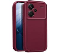 GOGME Coque pour Xiaomi Redmi Note 13 Pro+ Plus 5G, Housse de Protection Intégrale en Silicone TPU Doux, Étui Antichoc Anti-Poussière - Vin Rouge
