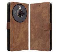 GOGME Coque pour ZTE Nubia Focus Pro, Étui Portefeuille en Cuir avec Fentes Cartes, RFID Housse de Protection Antichoc - Marron