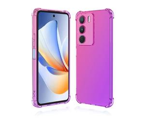 GOGME Couleur Dégradée Coque pour Realme Note 70T 4G, Transparent Silicone TPU [Antichoc Bumper] Housse, Shock-Absorption et Anti-Rayures Étui. (Rose/Purple)