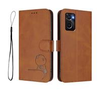 GOGME Design Panda Coque Portefeuille en Cuir pour Oppo A36 / A76 / Realme 9i avec Porte-Cartes, Anti-RFID, Support Multi-Angle & Protection Intégrale - Marron