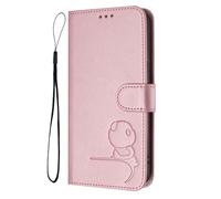 GOGME Design Panda Coque Portefeuille en Cuir pour Oukitel C60 / C60 Pro avec Porte-Cartes, Anti-RFID, Support Multi-Angle & Protection Intégrale - Rose