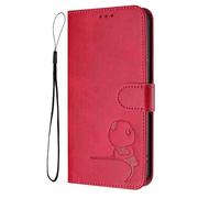 GOGME Design Panda Coque Portefeuille en Cuir pour Oukitel C60 / C60 Pro avec Porte-Cartes, Anti-RFID, Support Multi-Angle & Protection Intégrale - Rojo Rosa