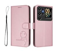 GOGME Design Panda Coque Portefeuille en Cuir pour Oukitel C62 / C62 Pro avec Porte-Cartes, Anti-RFID, Support Multi-Angle & Protection Intégrale - Rose