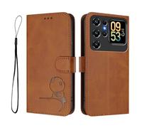 GOGME Design Panda Coque Portefeuille en Cuir pour Oukitel C62 / C62 Pro avec Porte-Cartes, Anti-RFID, Support Multi-Angle & Protection Intégrale - Marron