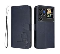 GOGME Design Panda Coque Portefeuille en Cuir pour Oukitel C62 / C62 Pro avec Porte-Cartes, Anti-RFID, Support Multi-Angle & Protection Intégrale - Bleu