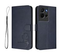 GOGME Design Panda Coque Portefeuille en Cuir pour TCL K32 / K33 avec Porte-Cartes, Anti-RFID, Support Multi-Angle & Protection Intégrale - Bleu