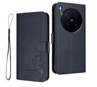 GOGME Design Panda Coque Portefeuille en Cuir pour Vivo X300 Pro avec Porte-Cartes, Anti-RFID, Support Multi-Angle & Protection Intégrale - Bleu