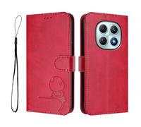 GOGME Design Panda Coque Portefeuille en Cuir pour Xiaomi Redmi Note 15 4G avec Porte-Cartes, Anti-RFID, Support Multi-Angle & Protection Intégrale - Rojo Rosa