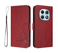 GOGME Design Panda Coque Portefeuille en Cuir pour Xiaomi Redmi Note 15 4G avec Porte-Cartes, Anti-RFID, Support Multi-Angle & Protection Intégrale - Rouge Vin