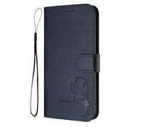 GOGME Design Panda Coque Portefeuille en Cuir pour ZTE Blade V80 Max avec Porte-Cartes, Anti-RFID, Support Multi-Angle & Protection Intégrale - Bleu