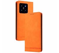 GOGME Étui Portefeuille en Cuir pour Vivo Y28s 5G - Coque Magnétique avec Blocage RFID et Housse Stand Anti-Choc - Orange