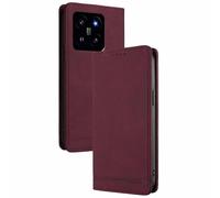 GOGME Étui Portefeuille en Cuir pour Vivo Y28s 5G - Coque Magnétique avec Blocage RFID et Housse Stand Anti-Choc - Rouge Vin