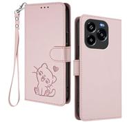 GOGME Étui Portefeuille pour Oukitel C65 / C65 Pro, Motif Chat Adorable Leather Coque avec Fermeture Magnétique, Shockproof TPU Housse & Support - Rose