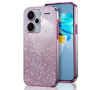 GOGME Glitter Coque pour Xiaomi Redmi Note 13 Pro+ Plus 5G Étui, Antichoc Housse Cadre Galvanisé TPU Paillettes/TransparentRésistant Aux Rayures Étui, Rose