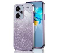 GOGME Glitter Coque pour Xiaomi Redmi Note 13 Pro+ Plus 5G Étui, Antichoc Housse Cadre Galvanisé TPU Paillettes/TransparentRésistant Aux Rayures Étui, Violet