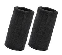 GOGO 2 PCS Thick Wristband 6 inch Long Terry Cloth Sports Sweatband Black