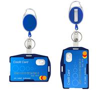 GOGO 2 pièces Porte-badge avec Yoyo et Cordon Résistant, Porte-carte d'identité en plastique, Enrouleur Badge rétractable Porte Badge clip Porte Clef extensible