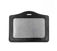 GOGO 20 pièces Porte Carte d'identité en cuir PU haute capacité, Porte Badge tour de cou cuir-horizontal noir