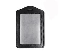 GOGO 20 pièces Porte Carte d'identité en cuir PU haute capacité, Porte Badge tour de cou cuir-vertical noir