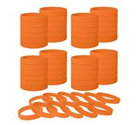 GOGO 60PCS Bracelets Silicone Sport Bracelets en Caoutchouc Taille Adulte Orange