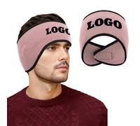 GOGO Bandeau chauffe-oreilles d'hiver personnalisé, impression couleur réglable micro-polaire cache-oreilles - rose