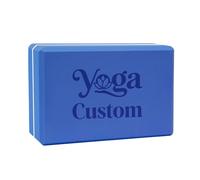 GOGO Bloc de yoga personnalisé de 22,9 x 15,2 x 7,6 cm, brique de yoga en mousse EVA bleu/blanc gravée à haute densité pour salle de sport, pilates, studio, méditation