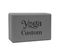 GOGO Bloc de yoga personnalisé de 22,9 x 15,2 x 7,6 cm, brique de yoga en mousse EVA grise, gravée, haute densité, pour salle de sport, pilates, studio, méditation