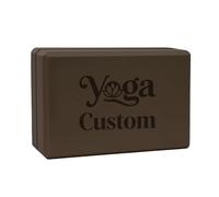 GOGO Bloc de yoga personnalisé de 22,9 x 15,2 x 7,6 cm, brique de yoga en mousse EVA marron gravée haute densité pour salle de sport, pilates, studio, méditation