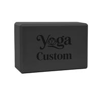 GOGO Bloc de yoga personnalisé de 22,9 x 15,2 x 7,6 cm, brique de yoga en mousse EVA noire gravée à haute densité pour salle de gym, pilates, studio de méditation