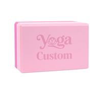 GOGO Bloc de yoga personnalisé de 22,9 x 15,2 x 7,6 cm, brique de yoga en mousse EVA rose/blanche gravée à haute densité pour salle de gym, pilates, studio de méditation