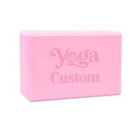 GOGO Bloc de yoga personnalisé de 22,9 x 15,2 x 7,6 cm, brique de yoga en mousse EVA rose gravée haute densité pour salle de gym, pilates, studio, méditation