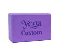 GOGO Bloc de yoga personnalisé de 22,9 x 15,2 x 7,6 cm, brique de yoga en mousse EVA violette, gravée à haute densité pour salle de sport, pilates, studio, méditation