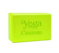 GOGO Bloc de yoga personnalisé de 22,9 x 15,2 x 7,6 cm, brique de yoga verte en mousse EVA gravée haute densité pour salle de sport, pilates, studio, méditation