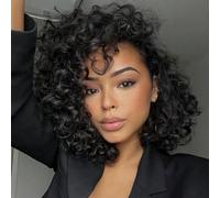 GoGo Curl Crochet Hair 8 Inch 8 Packs Ocean Deep Wave Crochet Braids Hair Extensions Synthetic Curly Crochet Hair Extensions for Black Women（1B）