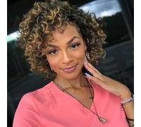 GoGo Curl Crochet Hair 8 Inch 8 Packs Ocean Deep Wave Crochet Braids Hair Extensions Synthetic Curly Crochet Hair Extensions for Black Women（1B/27）