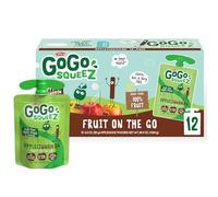 GoGo squeeZ Fruit on the Go, Apple Cinnamon, 3.2 oz. (12 Pouches) - Tasty Kids Applesauce Snacks Made from Apples & Cinnamon - Gluten Free Snacks for Kids - Nut & Dairy Free - Vegan Snacks