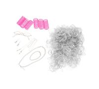 Gogogmee 1 ensemble Perruque Grise de Accessoires Lunettes avec Chaîne pour Cosplay et Performances Théâtrales