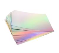Gogogmee 10 feuilles Carton Holographique Arc--ciel Cartonné Épais Pailleté pour Bricolage DIY Scrapbooking Découpes Artisanales