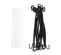 Gogogmee 10 Paires de Mâts de Drapeau Télescopiques Réglables à Traction Manuelle, 24 Cm, Noirs, Légers et Portables, Poteaux D'affichage pour Publicité, Marketing et Événements