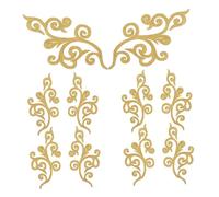 Gogogmee 10 pièces Lot de Appliques Brodées Dorées à Colle Thermocollante Motif pour Décoration Robes de Mariée et Projets DIY Couture