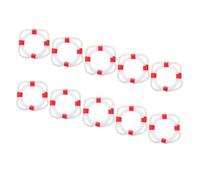 Gogogmee 10 Pièces Lot de Bouées Miniatures Style Méditerranéen Décoratives Rouge pour Maison de Poupée Accessoires DIY pour Miniature et Décoration Nautique