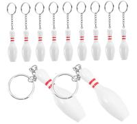 Gogogmee 10 pièces Mini Porte-clés Bowling Créatif Forme de Quille Léger et Compact Accessoire Sportif Décoratif pour Sac et Clés Lot de Cadeau Original pour Amateurs de Quilles