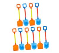 Gogogmee 10 pièces Pelle Plastique Plage pour Garçon Fille Jeu de Sable Léger et Résistant Double Pelle Pointe et Carrée de Plage pour Creuser et Construire Châteaux de Couleur Aléatoire