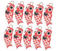 Gogogmee 10 pièces Pendentifs Carpe Koi DIY pour Fabrication Bijoux Breloques Artisanales pour Colliers Bracelets et Décoration Porte-clés Rouge