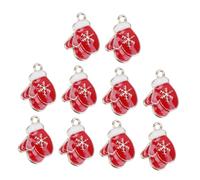 Gogogmee 10 Pièces Pendentifs Émail Noël Moufle Cloche pour Bijoux DIY Créations Bracelets Colliers Accessoires Festive
