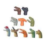 Gogogmee 10 Pièces Set de Marionnettes Doigts Dinosaure Silicone Éducatif Sécurisé pour Garçon Fille Jeux Histoires Familiales Amusantes