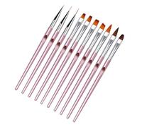 Gogogmee 10 pièces Set de Pinceaux Nail Art Liner Brosses Manucure Longues et Légères Outils de Peinture Ongles pour Salon et Usage Domestique