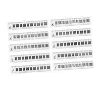 Gogogmee 10 Pièces Transparent Plastic Rulers With Piano Keyboard Design Straight Measuring Tools For Students Music Lovers Creative Musical Note Stationery