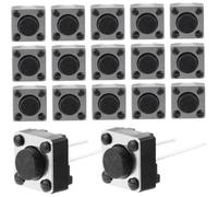 Gogogmee 100 pièces Bouton Poussoir Tactile Momentané Interrupteur à Deux Pattes pour Breadboard PCB Facile à Installer pour Projets Électroniques DIY